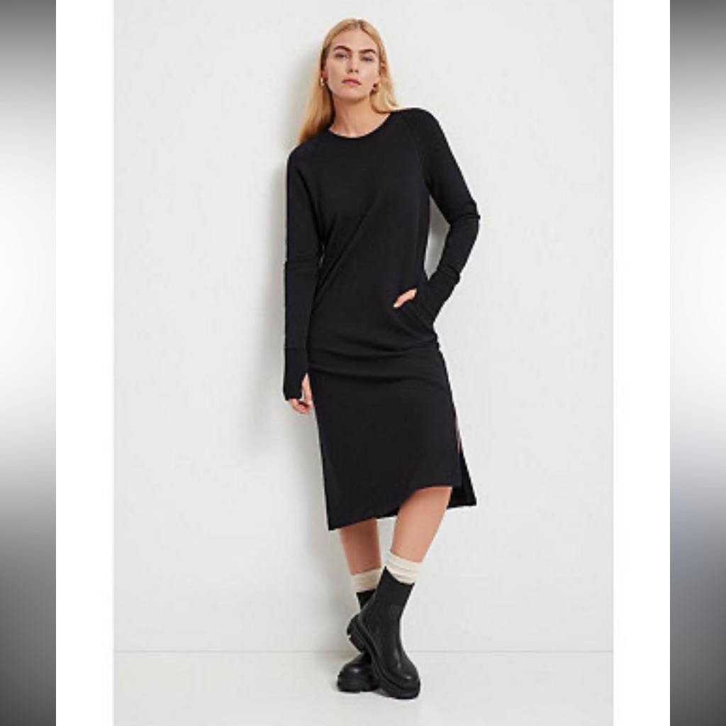 Marcella Women's Black Meiko Sweatshirt Dress Size Large